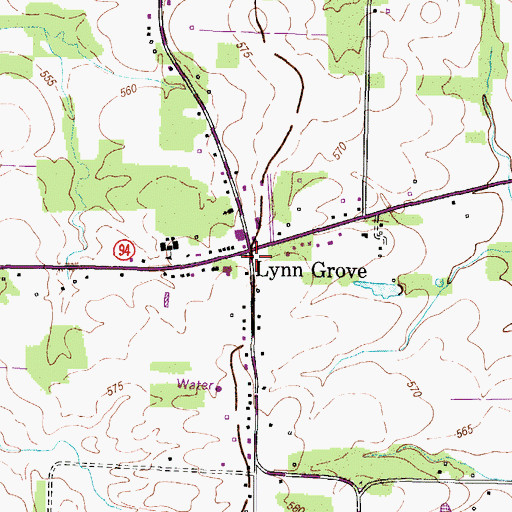 Topographic Map of Lynn Grove, KY