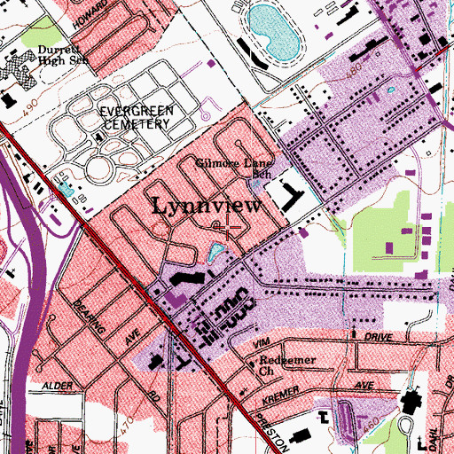 Topographic Map of Lynnview, KY