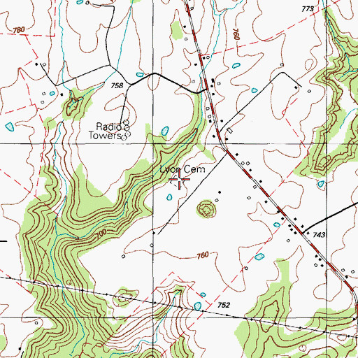 Topographic Map of Lyon Cemetery, KY