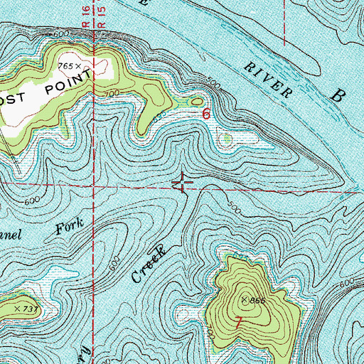 Topographic Map of Gunnel Fork, AR