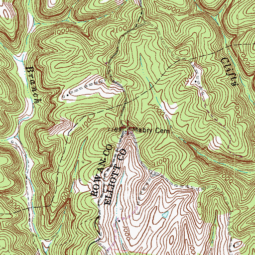 Topographic Map of Mabry Cemetery, KY