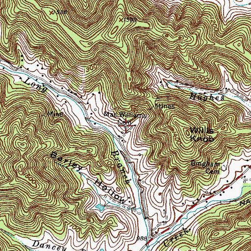 Topographic Map of Mac Williams Cemetery, KY