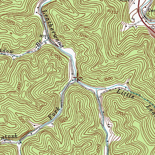 Topographic Map of MacIntosh Fork, KY