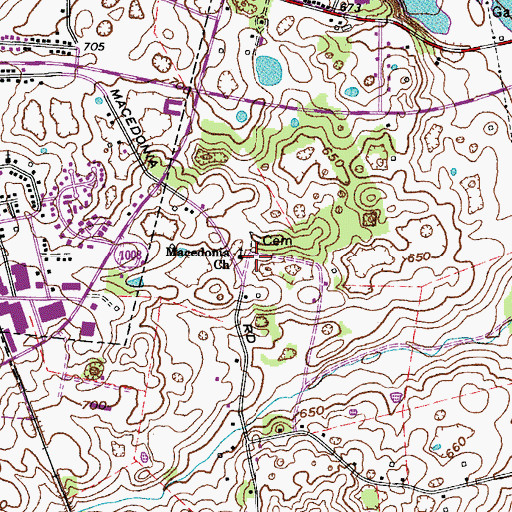 Topographic Map of Macedonia Church, KY