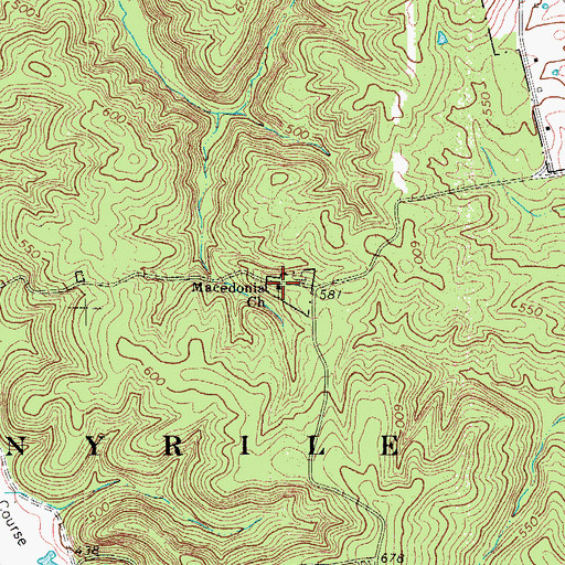 Topographic Map of Macedonia Church, KY