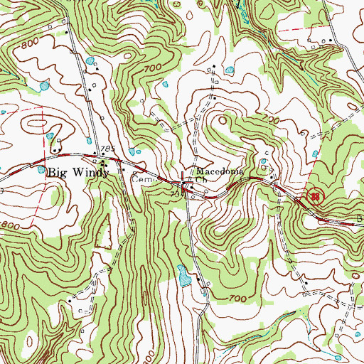 Topographic Map of Macedonia Church, KY