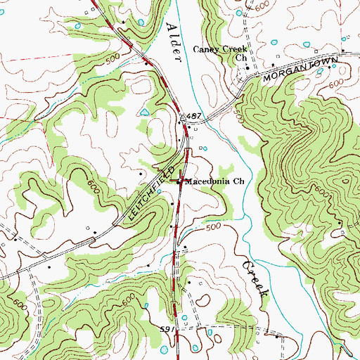Topographic Map of Macedonia Church, KY