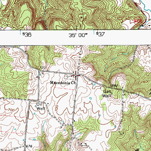Topographic Map of Macedonia Church, KY