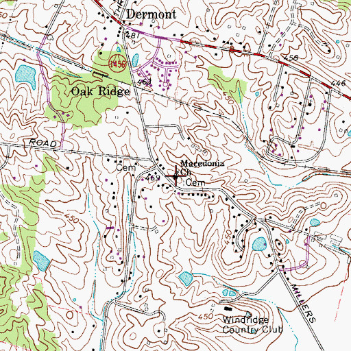 Topographic Map of Macedonia Church, KY