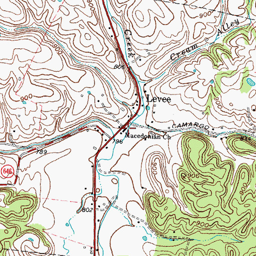 Topographic Map of Macedonia Church, KY