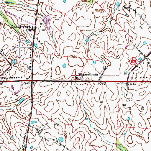 Topographic Map of Macedonia Church, KY