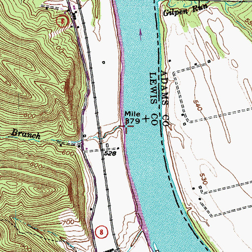 Topographic Map of Machine Branch, KY