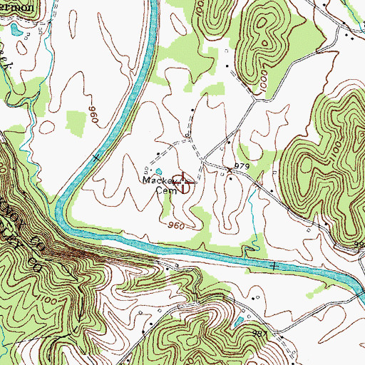 Topographic Map of Mackey Cemetery, KY