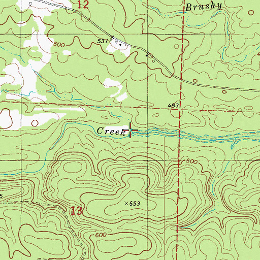 Topographic Map of Gus Still Creek, AR