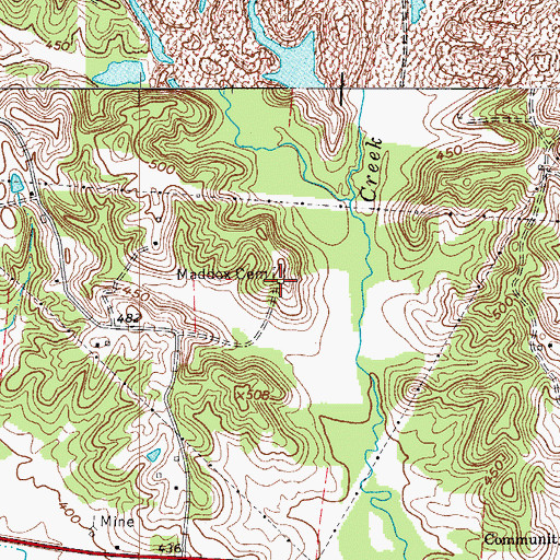 Topographic Map of Maddox Cemetery, KY