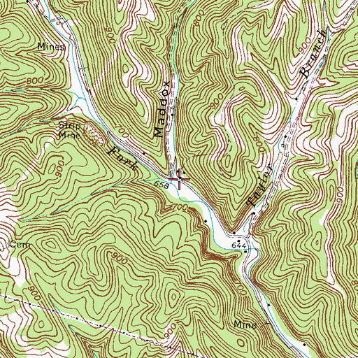 Topographic Map of Maddox Hollow, KY