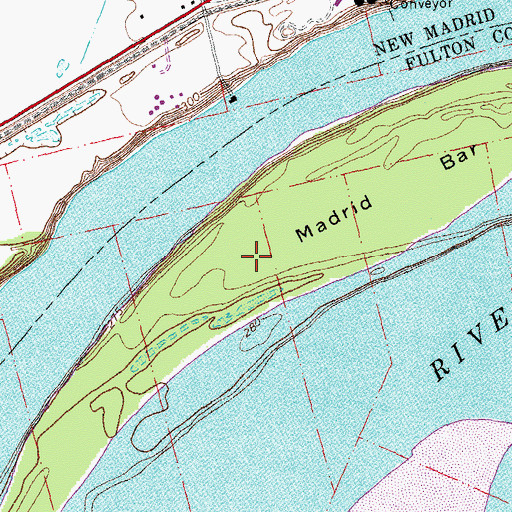 Topographic Map of Madrid Bar, KY