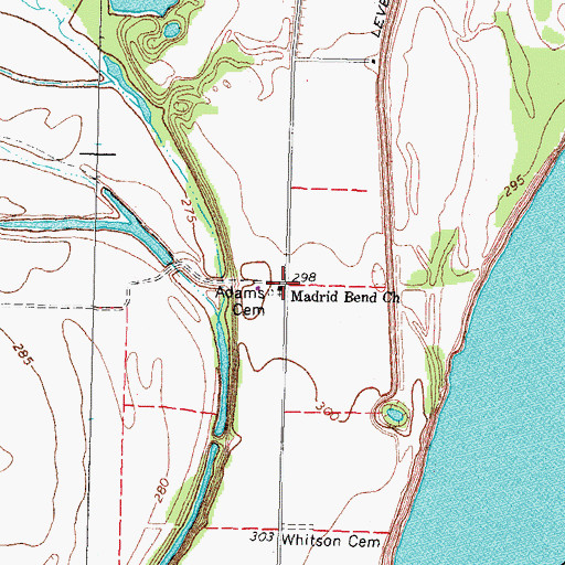 Topographic Map of Madrid Bend Church, KY