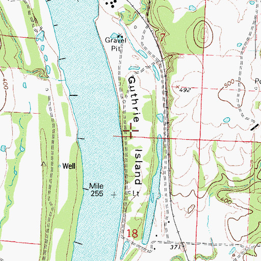 Topographic Map of Guthrie Island, AR