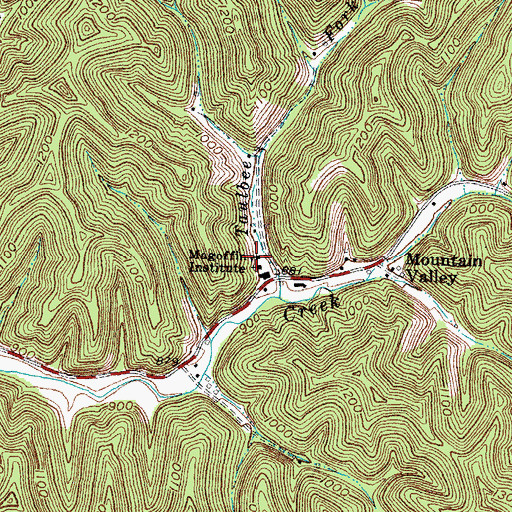 Topographic Map of Magoffin Institute, KY