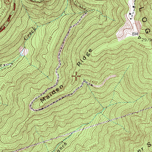 Topographic Map of Maiden Ridge, KY