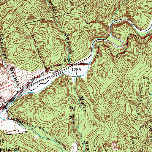 Topographic Map of Major Branch, KY