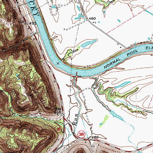 Topographic Map of Majors Run, KY