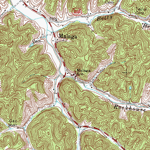 Topographic Map of Malaga School, KY