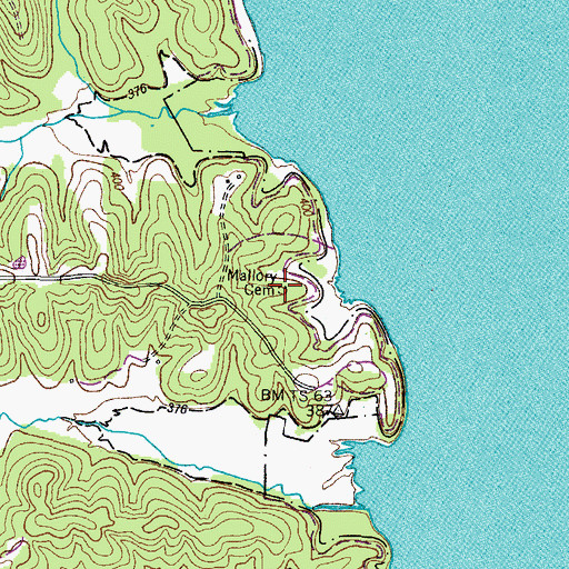 Topographic Map of Mallory Cemetery, KY