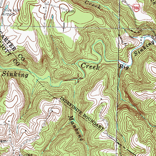 Topographic Map of Manbone Branch, KY