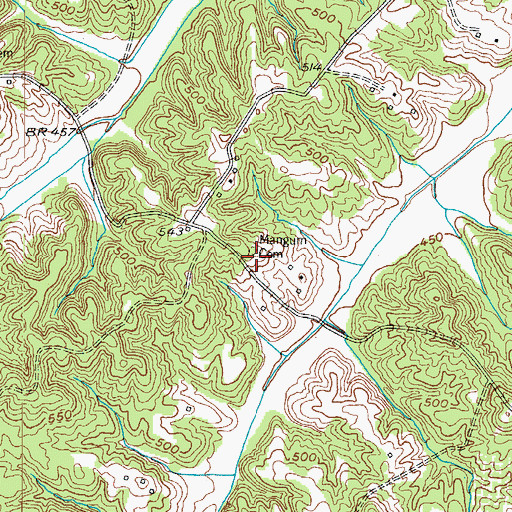 Topographic Map of Mangum Cemetery, KY