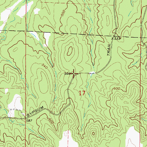 Topographic Map of Gypsum Trail, AR