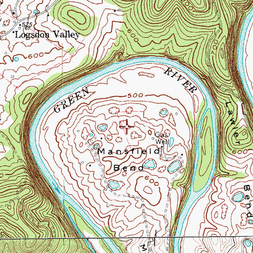 Topographic Map of Mansfield Bend, KY