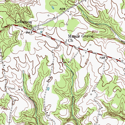 Topographic Map of Maple Grove Church, KY