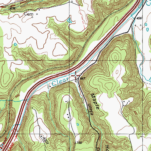 Topographic Map of Maple Hollow, KY