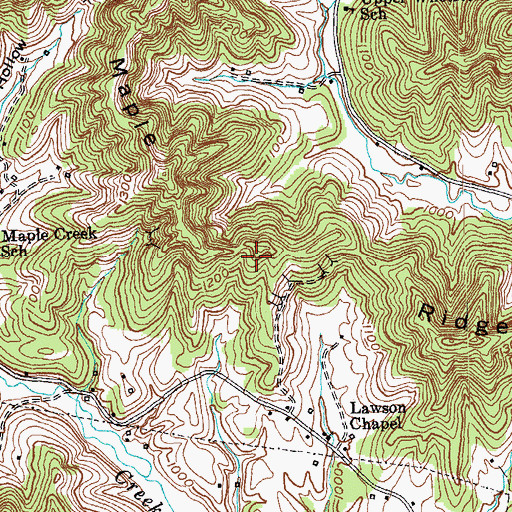 Topographic Map of Maple Ridge, KY