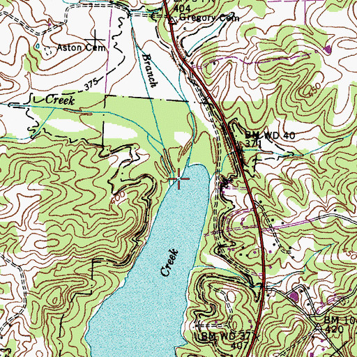 Topographic Map of Maple Spring Branch, KY