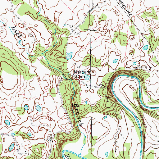 Topographic Map of Marcum Cemetery, KY