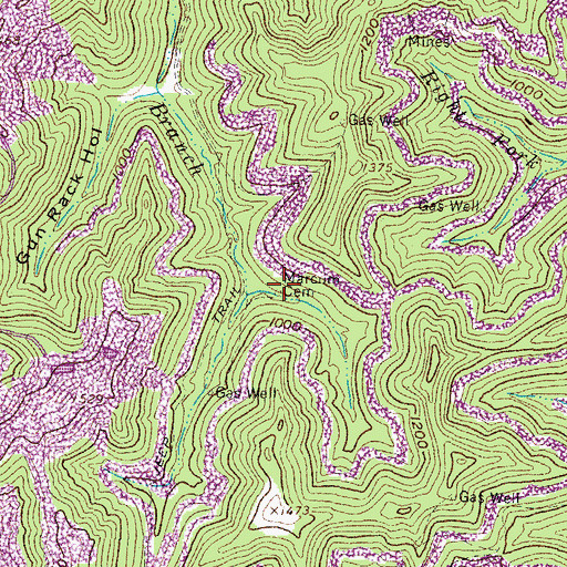 Topographic Map of Marcum Cemetery, KY