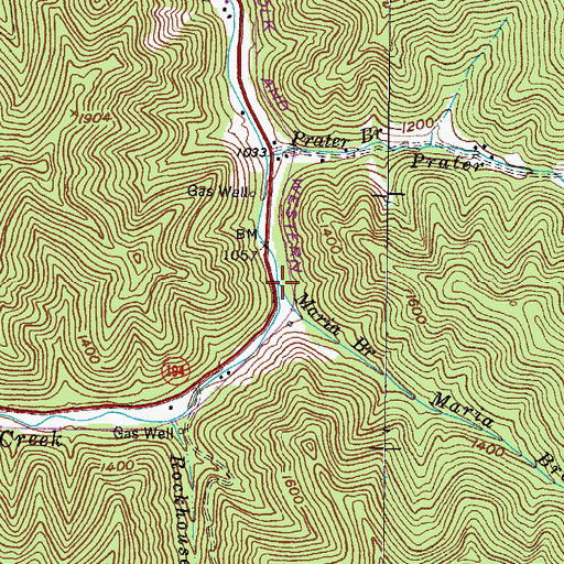 Topographic Map of Maria Branch, KY