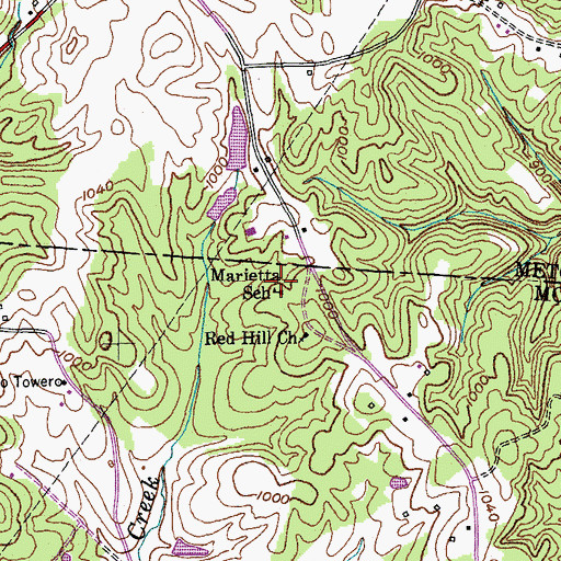 Topographic Map of Marietta School, KY