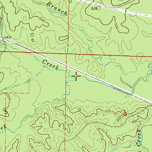 Topographic Map of Hagler Creek, AR