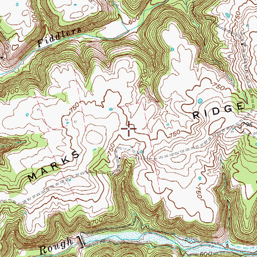 Topographic Map of Marks Ridge, KY