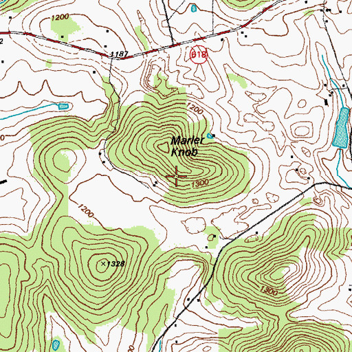 Topographic Map of Marler Knob, KY