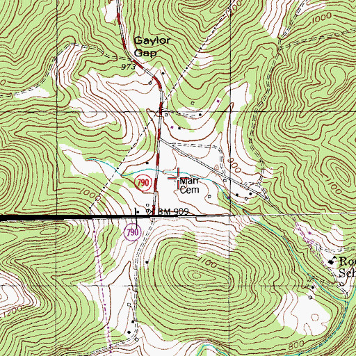 Topographic Map of Morrow Cemetery, KY