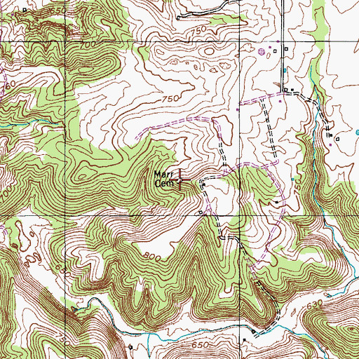 Topographic Map of Marr Cemetery, KY