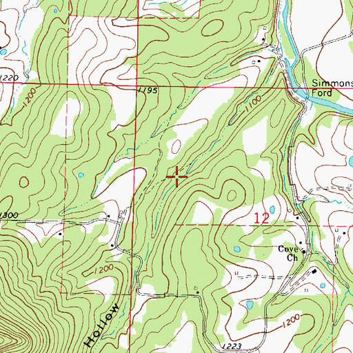 Topographic Map of Hailey Hollow, AR