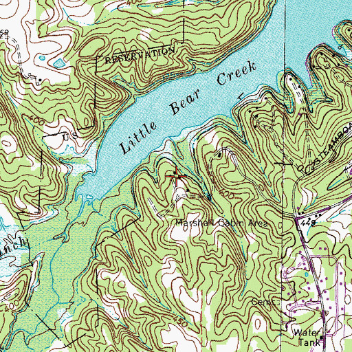Topographic Map of Marshall Cabin Area, KY