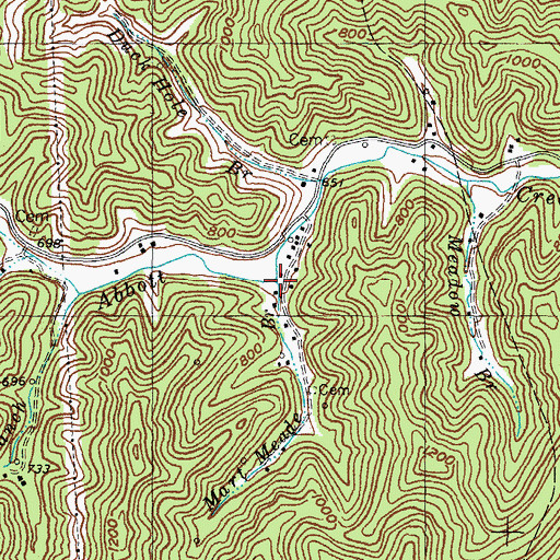 Topographic Map of Mart Meade Branch, KY