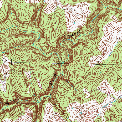 Topographic Map of Mart Whitt Fork, KY